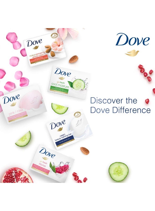 Dove Cream Beauty Bathing Bar With ¼ Moisturizing Cream To Give You Softer, Smoother Skin, 100 g (Pack of 8) - Image 3